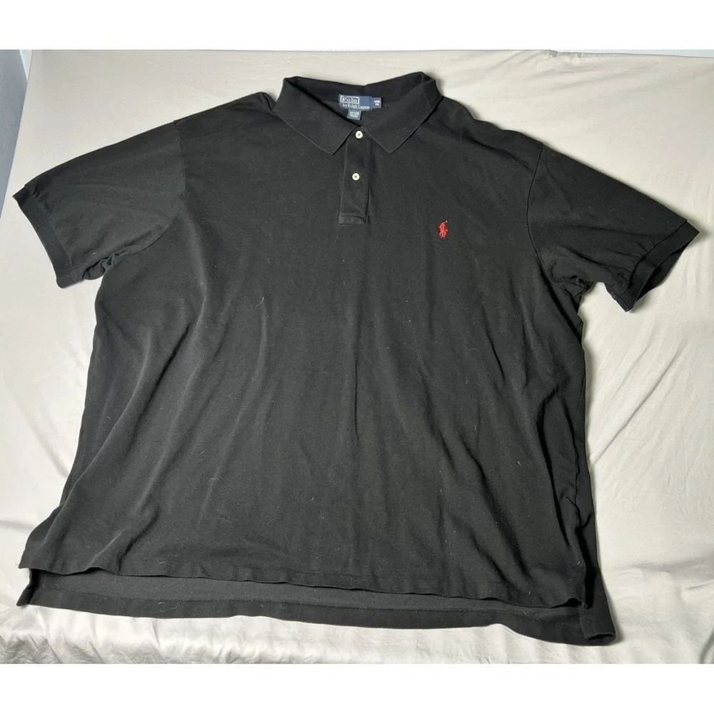 Polo Ralph Lauren Polo Shirt Mens 5XB Black Short Sleeve Red Pony Y2K